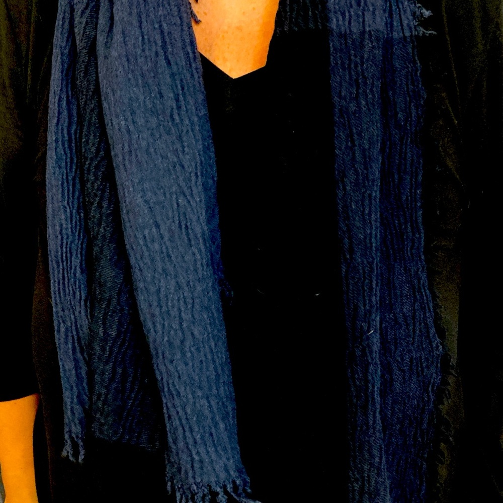 Isabel Marant navy and charcoal scarf